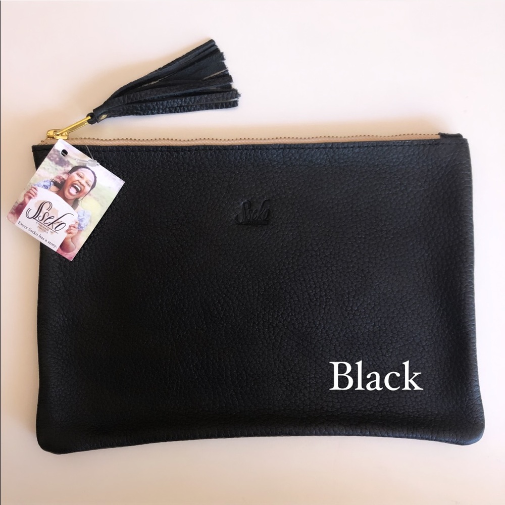 NWT Sseko Tassel Clutch in Black - Picture 4 of 4